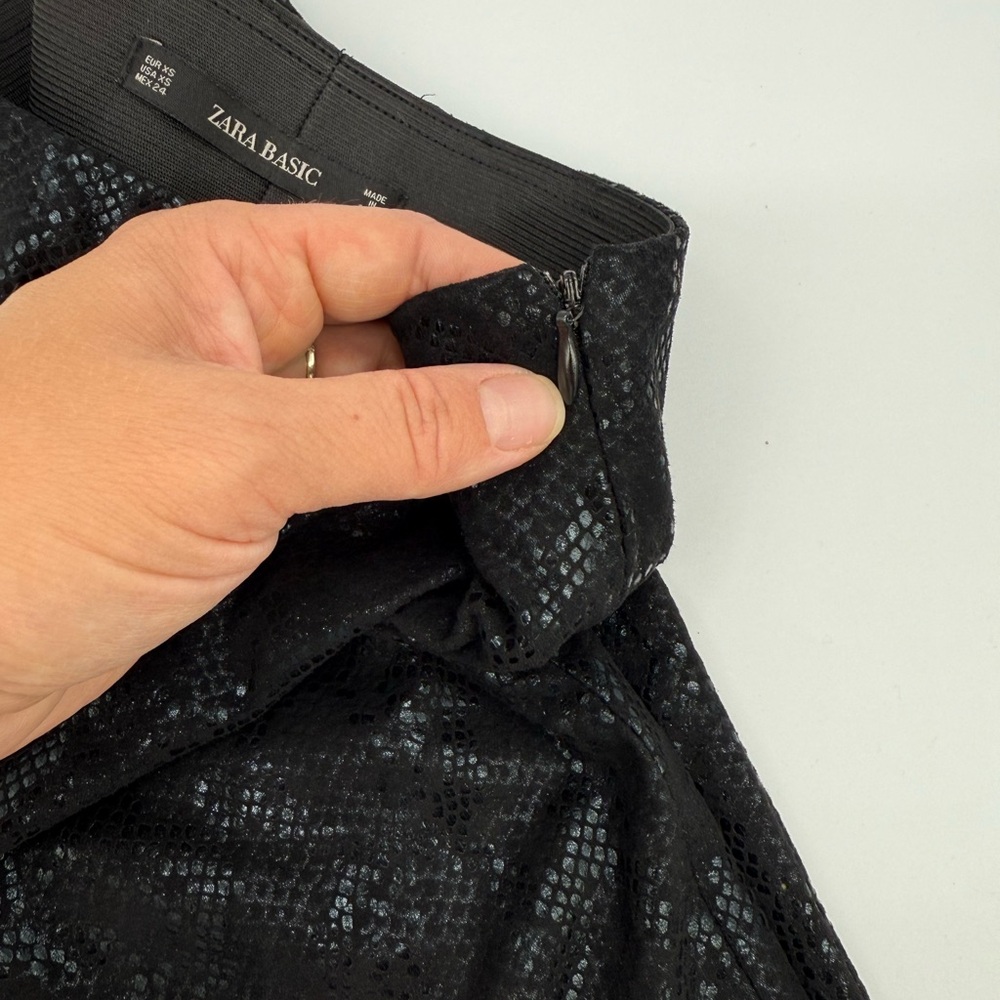 Zara Snakeskin Python Liquid Foiled Pull On Pants… - image 5